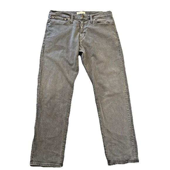 Madewell Mens Jeans 38x32 Slim Fit Straight Leg Stretch Gray Fade Denim - Picture 2 of 16